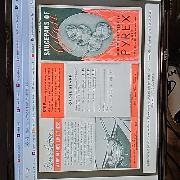 Vtg PYREX Flameware 817-832-833 w/handle - Picture 13 of 13